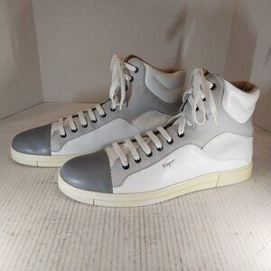 SALVATORE FERRAGAMO men's size 12 D white sneakers.
